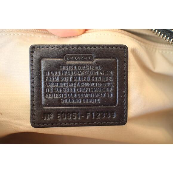 COACH BLACK CHELSEA LEATHER ZIP TOTE BAG #12339 (pu110 - Picture 10 of 10